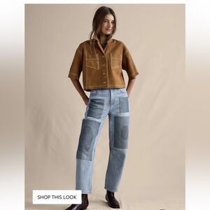 Banana Republic Women's Light Blue Patchwork Barrel Jeans NWT Size 31